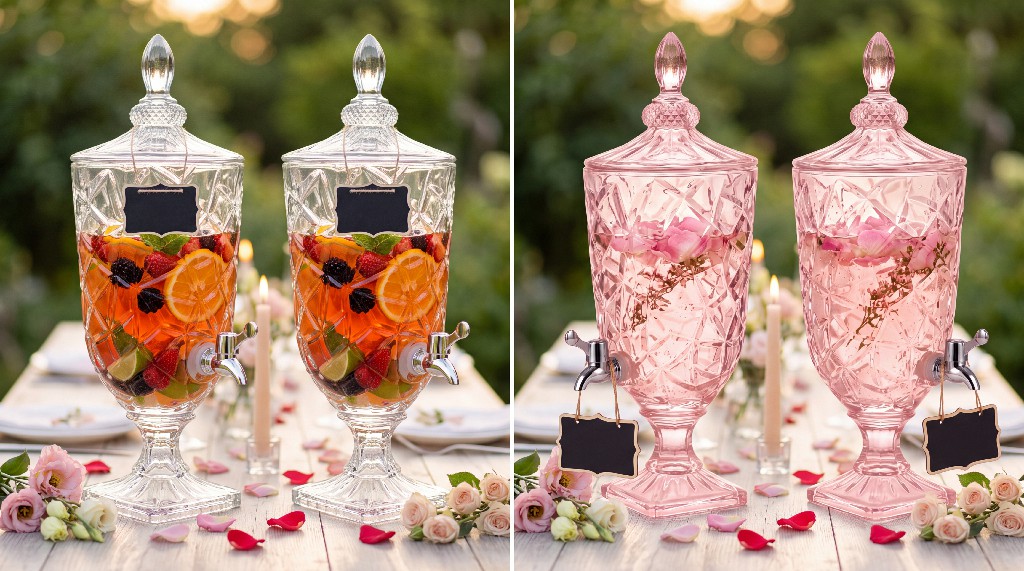 Amazon.com | Zhehao 2pcs Glass Drink Dispensers for Party 1.3